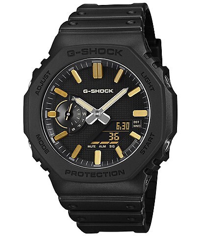 G-Shock Men's Casio 2100 Series Black & Gold Resin Strap Ana/Digi