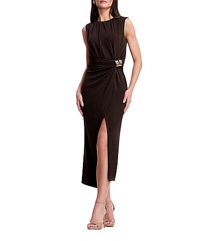 tiffany asymmetrical midi dress the Population One Shoulder Bow Detail Sleeveless Back Slit Sheath Dress Tiffany is an elegant 4.12.26 Alex Evenings Women T-Length Style:NB16C3790