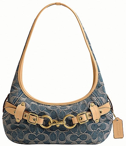 COACH Waverly Loved Denim Twin Turnlock Shoulder Bag | Dillard's