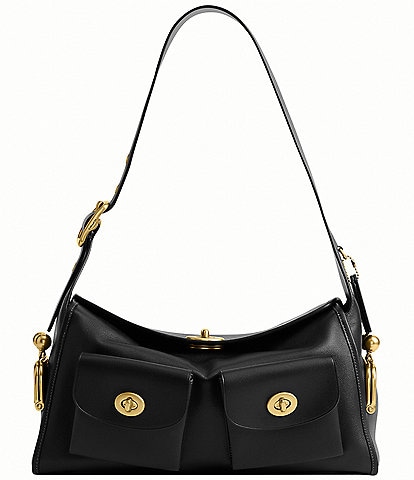 COACH Twin Turnlock Waverly Leather Shoulder Bag | Dillard's