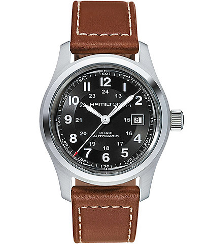 Hamilton Men's Khaki Aviation X-Wind Auto Chrono Brown Leather