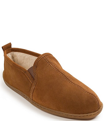 Minnetonka Men's Twin Gore Suede Sheepskin Slippers | Dillard's