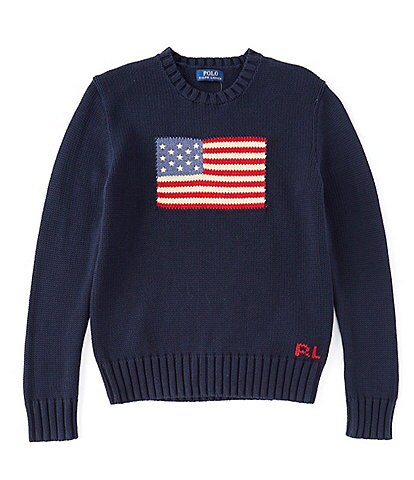 Polo Ralph Lauren Big Boys Iconic American Flag Embroidered Knit