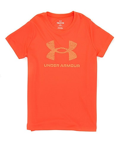 Under Armour Big Girls 7-16 Short Sleeve UA Tech Solid Print Logo Tee
