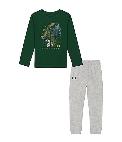 Under Armour Baby Boys 12-24 Months Long-Sleeve Animality Jersey T-Shirt & Fleece Jogger Pant Set