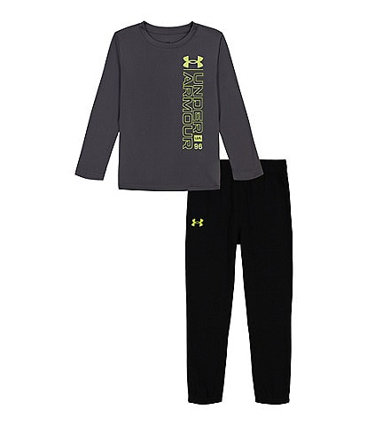 Under Armour Baby Boys 12-24 Months Long-Sleeve Side Hit Speed Tech T-Shirt & Fleece Jogger Pant Set