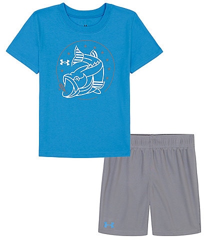 Under Armour Baby Boys 12-24 Months Short Sleeve Americana Bass T-Shirt & Solid Shorts Set