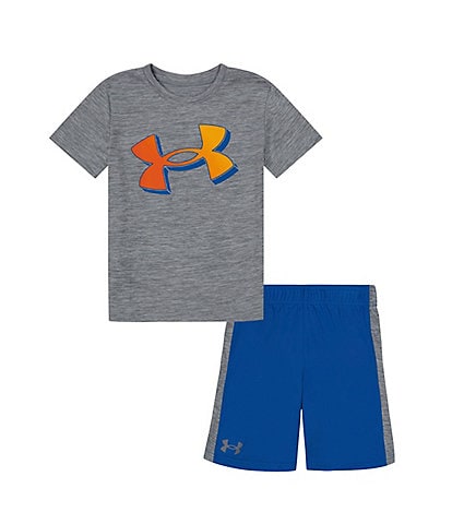 Under Armour Baby Boys 12-24 Months Short Sleeve Big Logo Twist Tech T-Shirt & Side-Panel Speed Tech Shorts Set