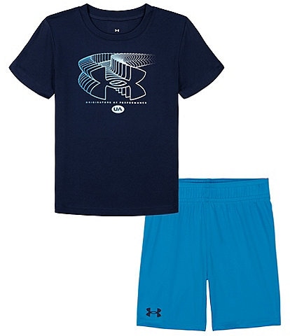 Under Armour Baby Boys 12-24 Months Short Sleeve Fading Logo T-Shirt & Solid Shorts Set