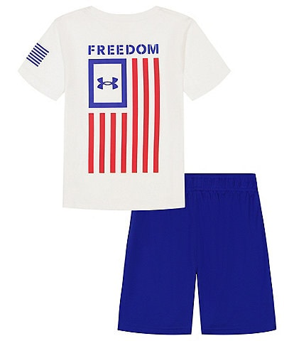Under Armour Baby Boys 12-24 Months Short Sleeve Freedom Flag T-Shirt & Solid Shorts Set