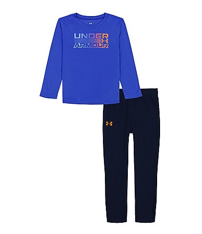 Under Armour Baby Boys 3-24 Months Long-Sleeve Faded-Logo T-Shirt & Solid Jogger Pant Set