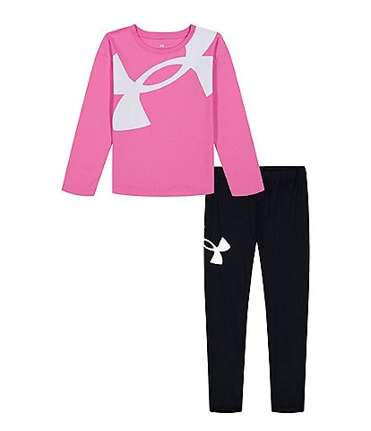 Under Armour Baby Girls 12-24 Months Long Sleeve Campus T-Shirt & Wraparound-Logo Pant Set