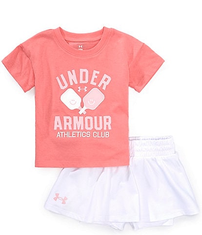 Under Armour Baby Girls 12-24 Months Short-Sleeve Graphic T-Shirt & Solid Two-Fer Shorts Set
