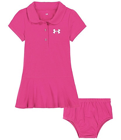 Under Armour Baby Girls 12-24 Months Short Sleeve Solid Polo Drop-Waist Jersey Dress