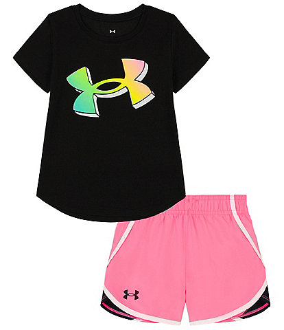 Under Armour Baby Girls 12-24 Months Short Sleeve Sway Jersey T-Shirt and Core Shorts Set