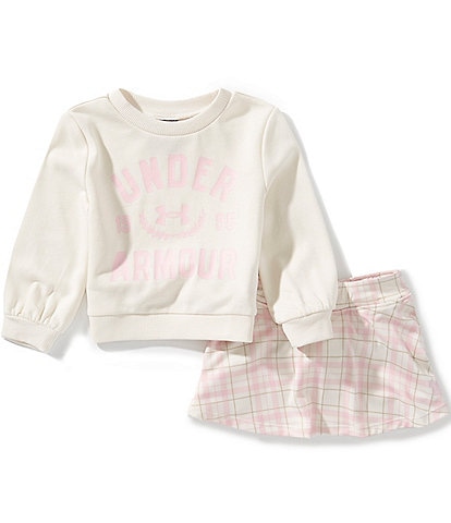 Under Armour Baby Girls Long Sleeve Rival Pullover & Plaid Skort Set
