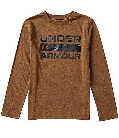 Under Armour Big Boys 8-20 Long Sleeve Camouflage Graphic Logo T-Shirt