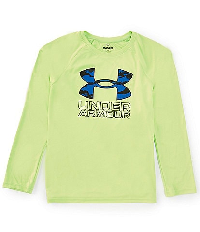 Under Armour Big Boys 8-20 Long Sleeve Tech Hybrid Fill Graphic T-Shirt