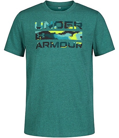 Under Armour Big Boys 8-20 Short Sleeve Dissolve Camo Logo T-Shirt