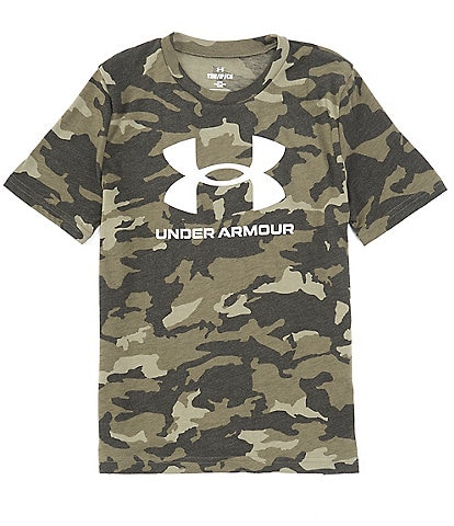 Under Armour Big Boys 8-20 Short Sleeve Sports Style Logo Camo Printed T-Shirt
