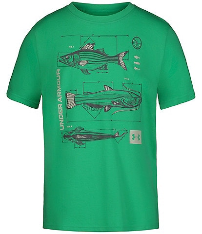 Under Armour Big Boys 8-20 Short Sleeve Technical Fish Graphic T-Shirt
