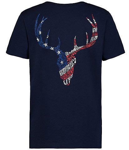 Under Armour Big Boys 8-20 Short Sleeve USA Flag White Tail Graphic T-Shirt