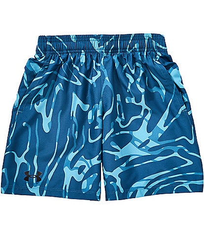 Under Armour Big Boys Woven Wham Blue Printed Pull-On Shorts