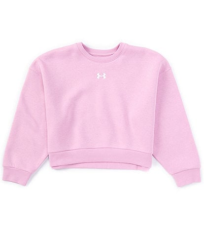 Under Armour Big Girls 7-16 Long Sleeve Crewneck Rival Fleece Oversized Pullover