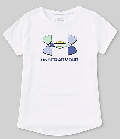 Under Armour Big Girls 7-16 Short Sleeve Colorblock Big Logo Graphic T-Shirt