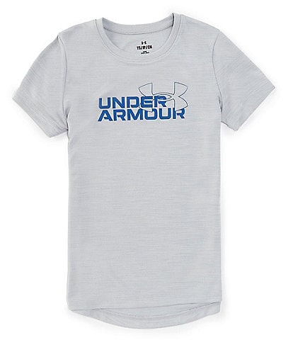 Under Armour Big Girls 7-16 Short Sleeve UA Tech™ Twist Wordmark Logo Graphic T-Shirt