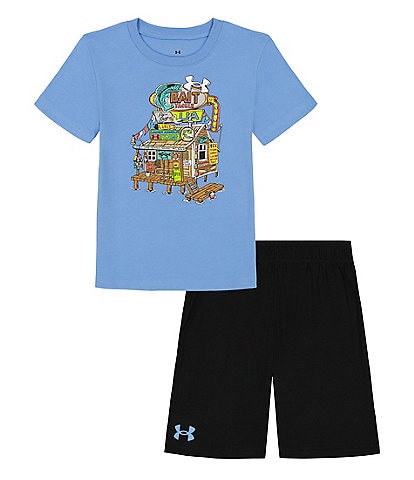 Under Armour Little Boys 2T-7 Short Sleeve Bait Shop T-Shirt & Shorts Set