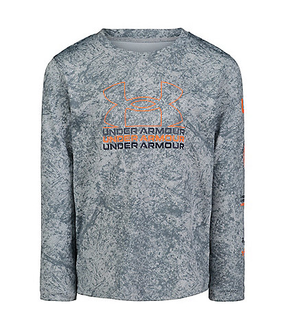 Under Armour Little Boys 2T-7 Long Sleeve Logo Dyed Graphic T-Shirt