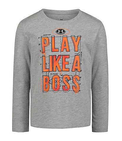 Under Armour Little Boys 2T-7 Long Sleeve Play Like A Boss Graphic T-Shirt