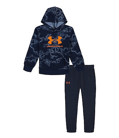 Under Armour Little Boys 2T-7 Long-Sleeve Printed Logo Hoodie & Solid Fleece Jogger Pant Set