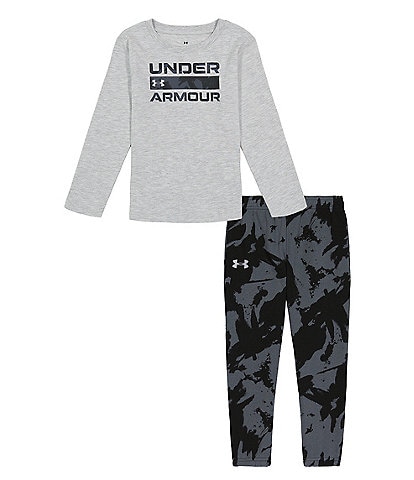 Under Armour Baby Boys 12-24 Months Long Sleeve Animal Collective Jersey  Tee & Micro-Fleece Jogger Pants Set
