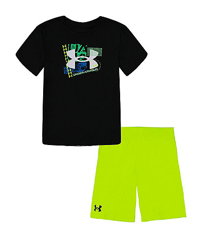 Under Armour Little Boys 2T-7 Short Sleeve Graphic Logo T-Shirt & Short Set
