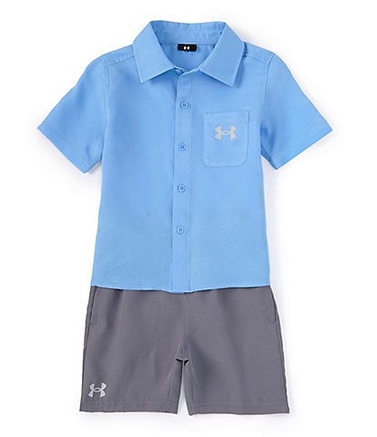 Under Armour Little Boys 2T-7 Short Sleeve Button-Up Shirt & Shorts Set