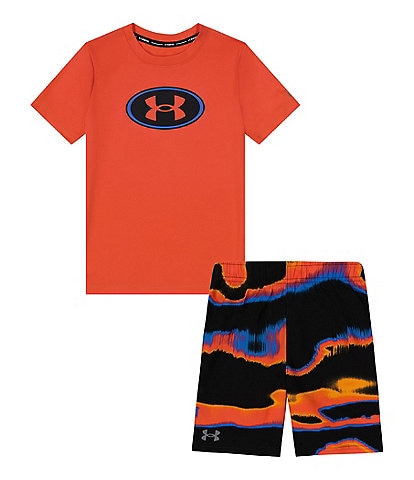 Under Armour Little Boys 2T-7 Short Sleeve Mercury T-Shirt & Printed Swim Shorts Set