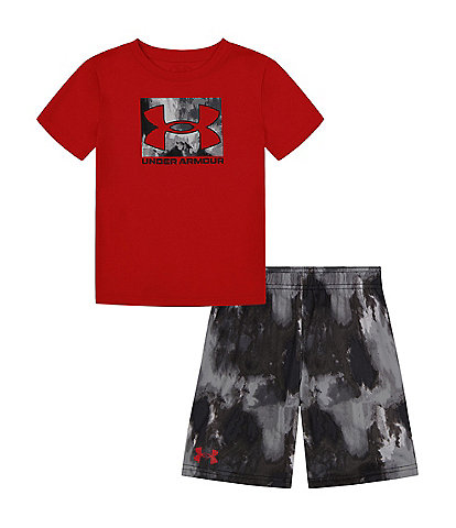Under Armour Little Boys 2T-7 Short Sleeve Printed T-Shirt & Shorts Set