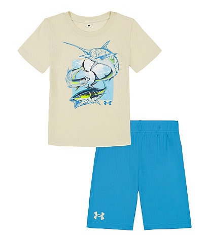 Under Armour Little Boys 2T-7 Short Sleeve Sea Expo T-Shirt & Shorts Set