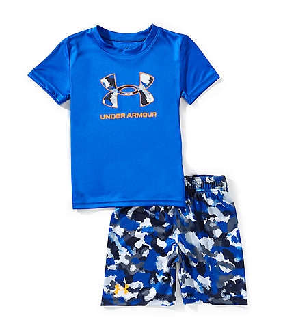 Under Armour Little Boys 2T-7 Short Sleeve Speed Tech Printed T-Shirt & Shorts Set