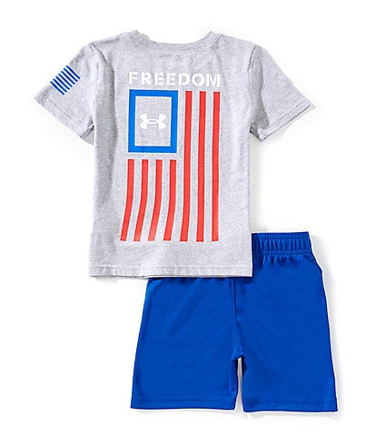 Under Armour Little Boys 4-7 Short Sleeve Freedom Flag T-Shirt & Shorts Set