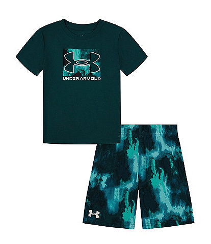Under Armour Little Boys 2T-7 Short Sleeve Graphic Tee & Printed Shorts Set