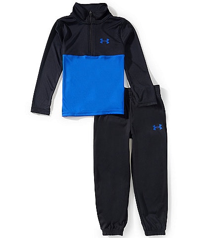 Under Armour Little Boys Long Sleeve Color Block Quarter-Zip Tech Performance Pullover & Coordinating Jogger Pant Set
