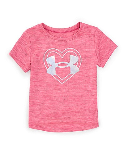 Under Armour Little Girls 2T-6X Short Sleeve Heart Icon T-Shirt
