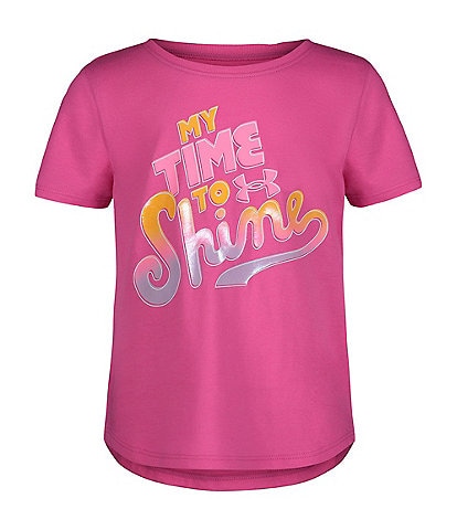 Under Armour Little Girls 2T-6X Short Sleeve Time To Shine Logo T-Shirt