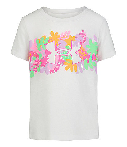 Under Armour Little Girls 2T-6X Short Sleeve Tropic Logo T-Shirt
