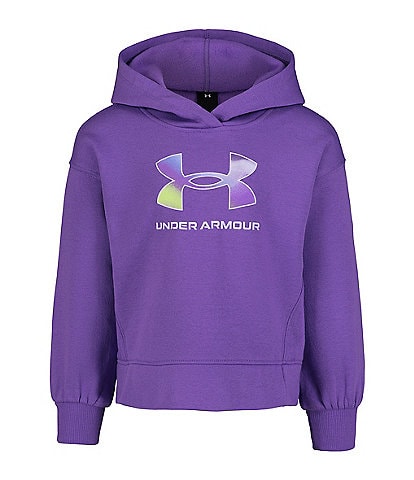 Under Armour Little Girls 4-6X Long-Sleeve Rival Big Icon Logo Fleece Hoodie