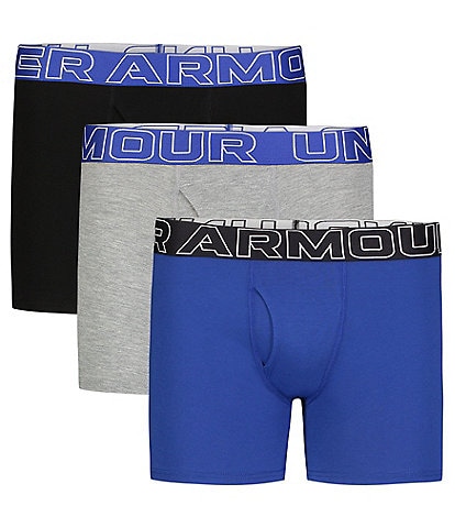 Under Armour Little/Big Boys 4-20 Performance Cotton Assorted Boxer Brief 3-Pack