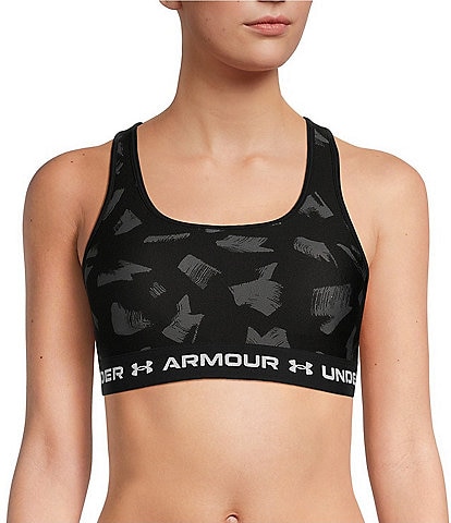 Under Armour Printed Double Layer Heatgear Scoop Neck Cross Back Sports Bra